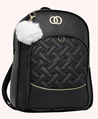 Mochila Feminina em Courino Fashion com Lindo Detalhe SN66