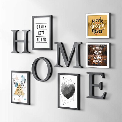 Palavra Decorativa HOME em MDF