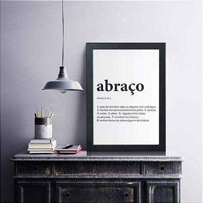 Quadro Decorativo Dicionário Abraço