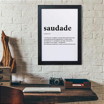 Quadro Decorativo Dicionário Saudade