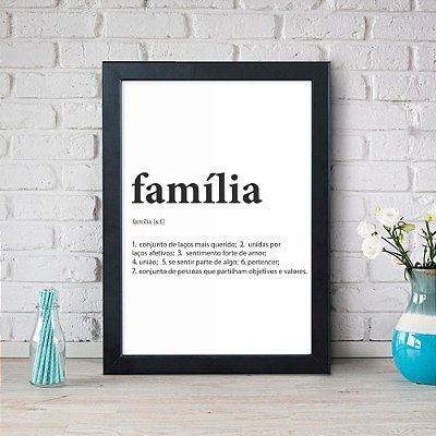 Quadro Decorativo Dicionário Família