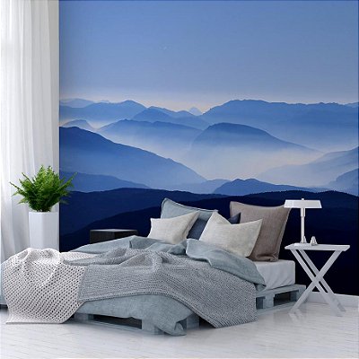 Painel Adesivo Montanhas Azuis