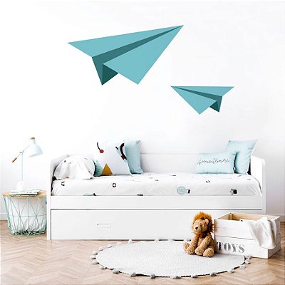 Adesivo de Parede Infantil Avião de Origami