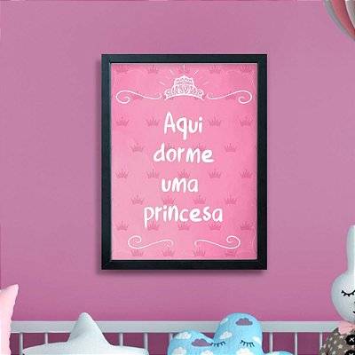 Quadro Infantil Aqui Dorme uma Princesa