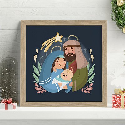 Quadro Decorativo Natal Sagrada Família