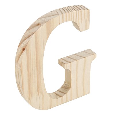 Letra "G" em Madeira Pinus 15 x 13 x 1,7 cm