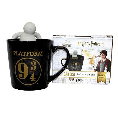 Caneca Com Infusor De Chá Harry Potter Hogwarts - Zona Criativa