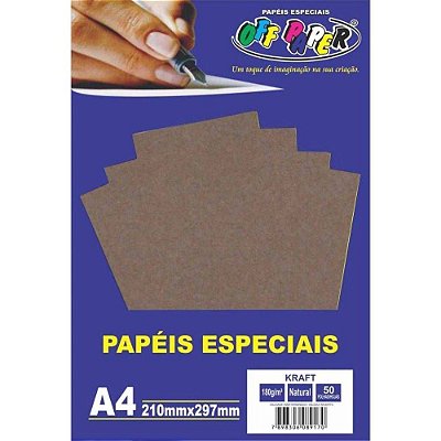Papel Kraft 180G A4 Natural 50 Folhas - Off Paper