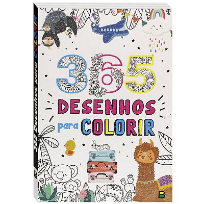 Livro 365 Desenhos Para Colorir Branco - BrasiLeitura