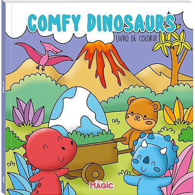 Livro De Colorir Comfy Dinosaurs 48 Páginas - Magic Kids