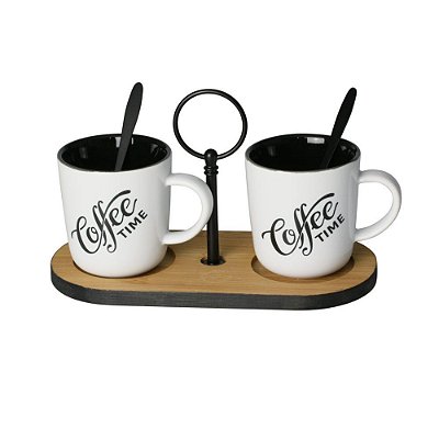 Conjunto para Café com suporte de Bambu