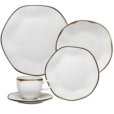 Aparelho De Jantar e Chá 30 Peças Ryo Maresia Oxford Porcelanas
