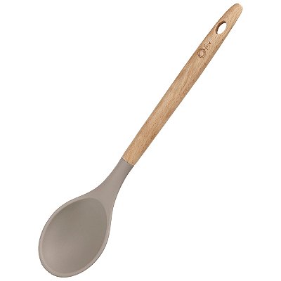 Colher de Silicone com Cabo Madeira Oxford Warm Grey