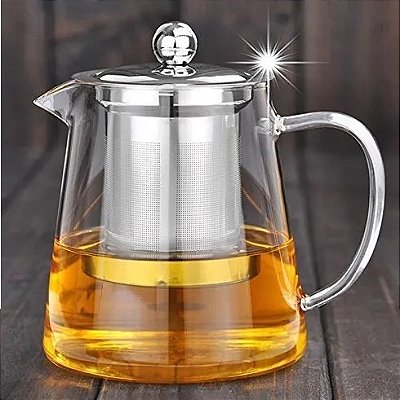 Chaleira de Vidro Borossolicato com Infusor de Inox - 750ml