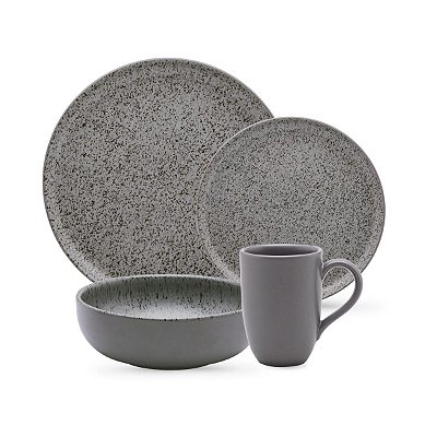Aparelho de Jantar e Lanche 16 Peças Flat Gray Oxford