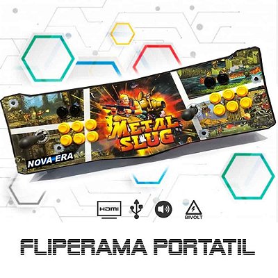 Fliperama Portátil, 30 mil Jogos, Estampa Metal Slug 2, Controle Arcade 2 Players