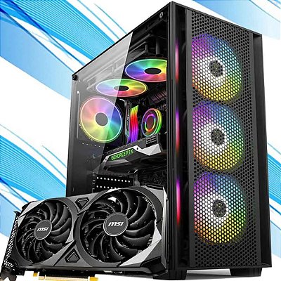 PC Gamer U4, Ryzen 5 5600g, GeForce RTX 4060, 8GB DDR4, 240gb SSD NVMe, Gabinete Lateral de Vidro