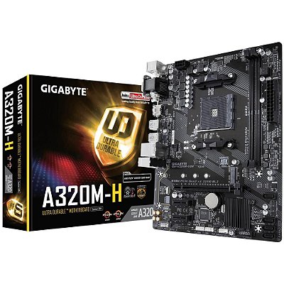 Placa Mãe Gigabyte GA-A320M-H, AMD AM4, mATX, DDR4