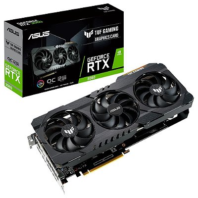 Placa de vídeo GeForce RTX 3060, 12GB, Asus TUF, NVIDIA