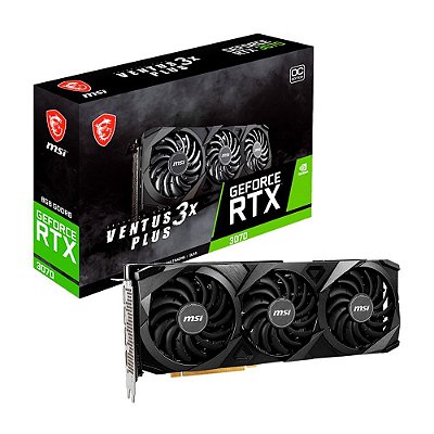 Placa de Vídeo GeForce RTX 3070, 8GB GDDR6, LHR, MSI Ventus 3X Plus, NVIDIA