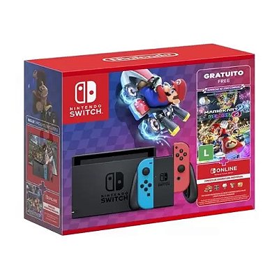 Nintendo Switch, V2, Ed. Mario Kart 8 Deluxe, Neon, Modelo Nacional