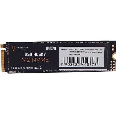 SSD 256 GB Husky Gaming, M.2 NVMe, Leitura: 1800MB/s e Gravação: 1300MB/s - HGML003