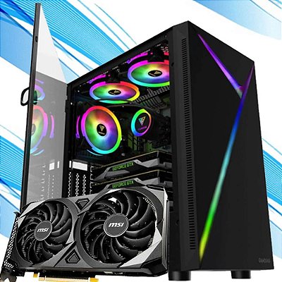 PC Gamer Y4, Ryzen 7 5700g, GeForce RTX 4060, 32GB DDR4, 1TB SSD NVMe, Gabinete Lateral em Acrílico