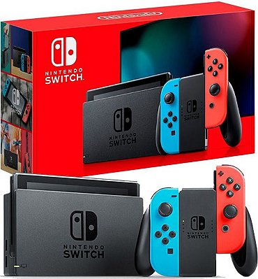 Nintendo Switch, Modelo V2, Colorido Neon, Sem Jogo, SEMINOVO
