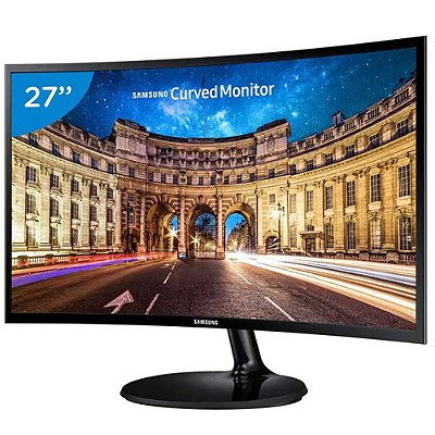 Monitor Gamer 27 Pol. LED, Curvo, Samsung, Full HD, FreeSync, LC27F390FHLMZD