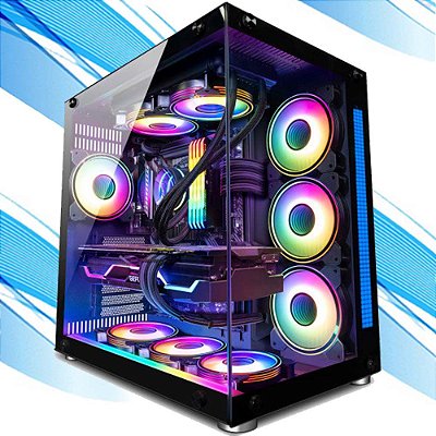 PC Gamer T5, Ryzen 9 7900, GeForce RTX 4060, DDR5 64GB, 2TB SSD NVMe, Gabinete Lateral de Vidro