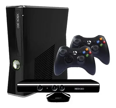 Console Xbox 360 Slim, 250GB, Kinect, 2 Controles, Microsoft - USADO (Em Perfeito Funcionamento)