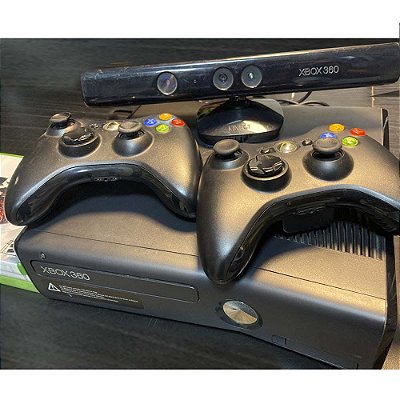 Console Xbox 360 Slim, 250GB, Kinect, 2 Controles, 1 Jogo, Microsoft - USADO