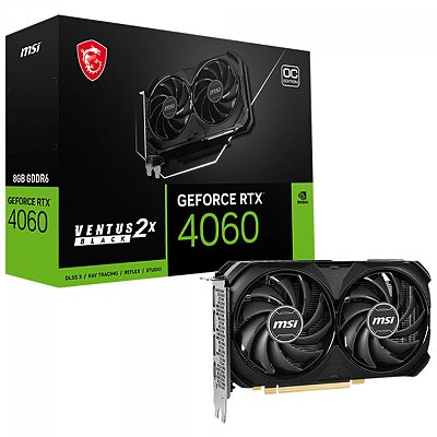 Placa de vídeo GeForce RTX 4060, 8GB, VENTUS 2X BLACK OC  MSI, NVIDIA