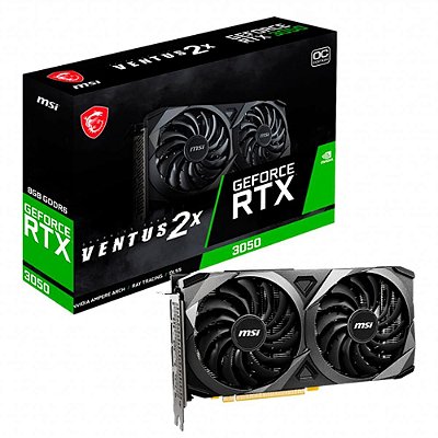 Placa de vídeo GeForce RTX 3050, 8GB, GDDR6, MSI VENTUS 2X OC, NVIDIA