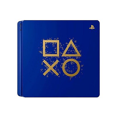 PS4 Slim 1TB, Edição Days of Play Azul, 1 Controle Azul, Seminovo, Sem Jogo