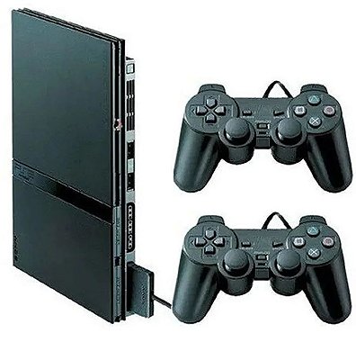 PlayStation 2, PS2 Modelo Slim com Fonte, 2 Controles Feir, Sony, Seminovo