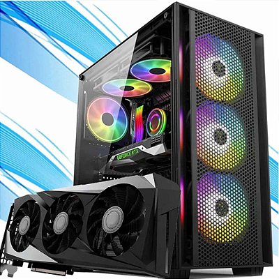 PC Gamer W6, Ryzen 5 5600g, GeForce RTX 4070 Ti, 32GB DDR4, 1TB SSD NVMe, Gabinete Lateral de Vidro