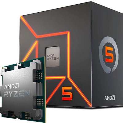 Processador AMD Ryzen 5 7600, 5.1GHz Max Turbo, Cache 38MB, AM5, 6 Núcleos, Vídeo Integrado - 100-100001015BOX