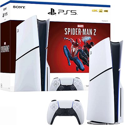 Playstation 5 SLIM, Spider-Man 2 Bundle, Com Leitor, 1TB SSD, PS5 Modelo CFI-2015, Novo Modelo