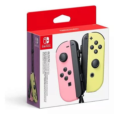Controle Joy Con Pastel L Rosa R Amarelo Nintendo Switch
