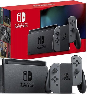 Nintendo Switch, V2 , Cinza, (MI), Novo Modelo V2