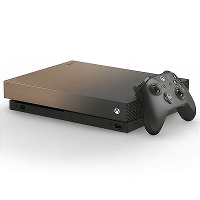 Xbox One X, 1TB, Edição Especial Gold Rush (Usado)