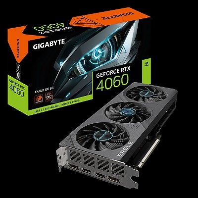 Placa de vídeo GeForce RTX 4060 Eagle, 8GB, Gigabyte, OC-8GD, NVIDIA, GDDR6, DLSS, Ray Tracing