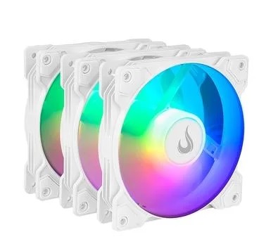 Kit Fan Com 3 Unidades Rise Mode X, 120mm, Led ARGB, Branco, RM-XLD-02-ARGB