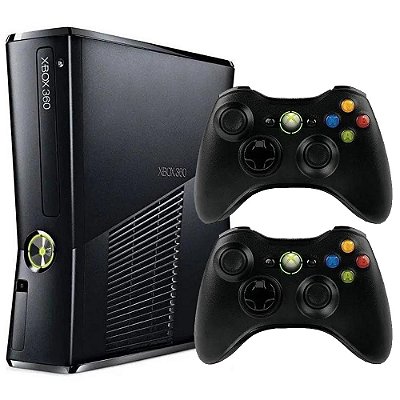 Console Xbox 360 Slim, 250GB, 2 Controles, Microsoft, Usado (Em Perfeito Funcionamento)