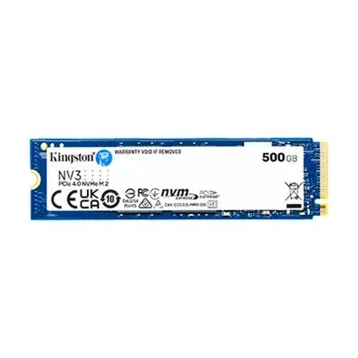 SSD Kingston NV3, 500 GB, M.2 2280, PCIe 4.0 x4, NVMe, Leitura: 5000 MB/s, Gravação: 3000 MB/s
