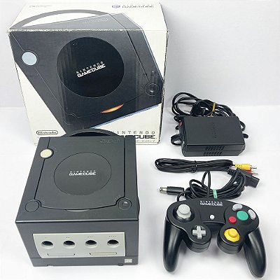 Gamecube Preto, com 1 Controle Original, Nintendo (Usado)