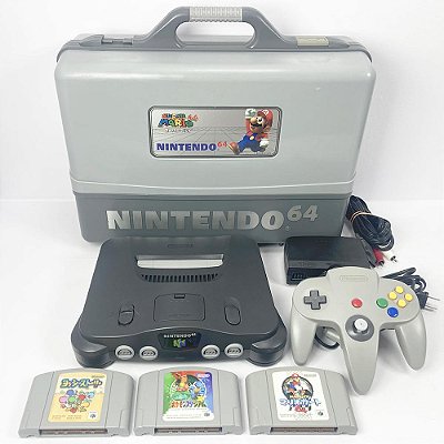 Console Nintendo 64 com Maleta Original, 3 Jogos, 1 Controle, Original Nintendo (Usado)