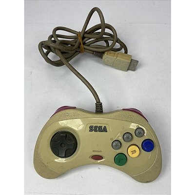 Controle Sega Saturno, Branco, Original Sega (Usado)