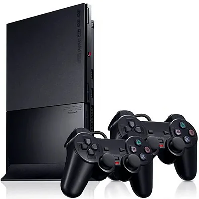 Playstation 2 Slim, Memory Card OPL, Com HD cheio de Jogos, 2 Controles Feir, Usado